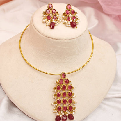 RING HASLI NECKLACE- STONE PENDANT