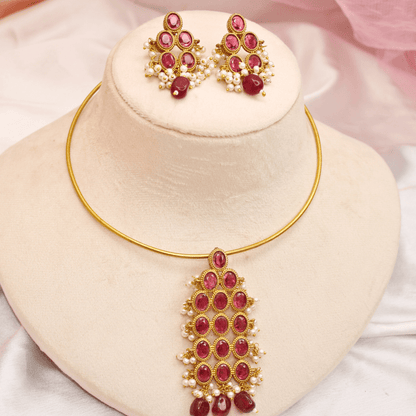 RING HASLI NECKLACE - STONE PENDANT