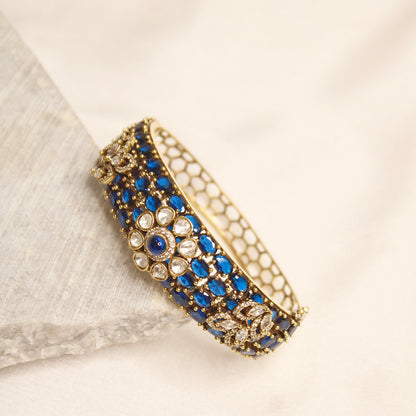 Royal Blue Kundan Mosaic Kada – product view 1
