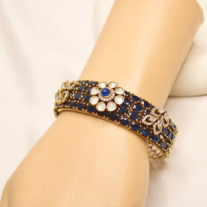 Royal Blue Kundan Mosaic Kada – product view 5
