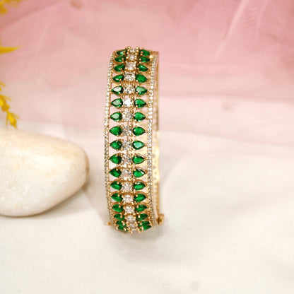 Royal Stone Teardrop Kada-GREEN