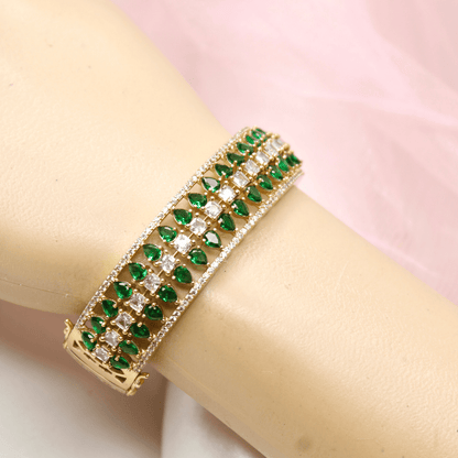 Royal Stone Teardrop Kada - GREEN
