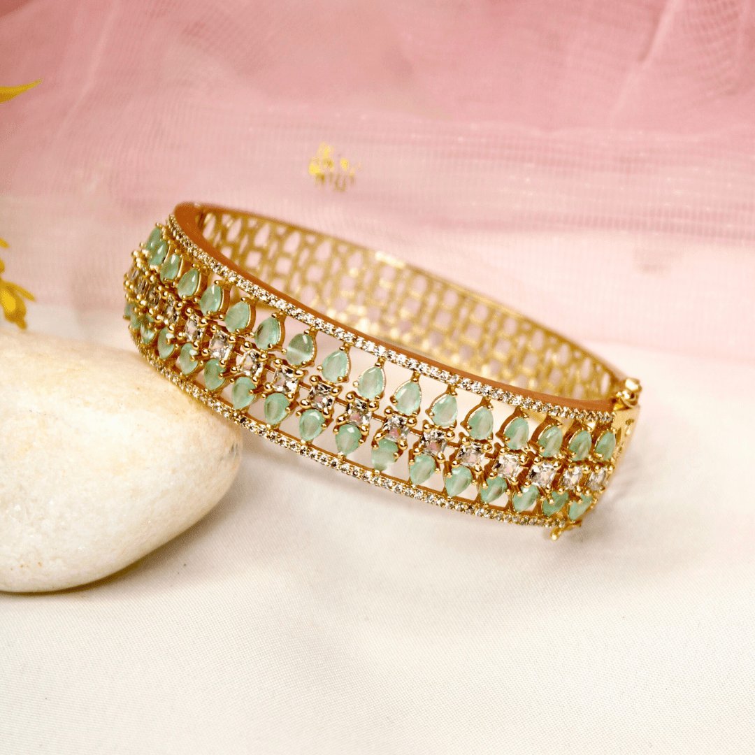 Royal Stone Teardrop Kada-MINT