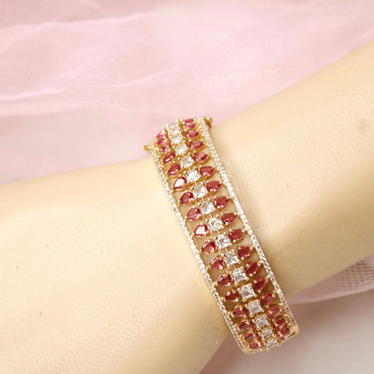 Royal Stone Teardrop Kada-RED