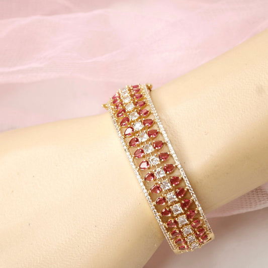 Royal Stone Teardrop Kada-RED
