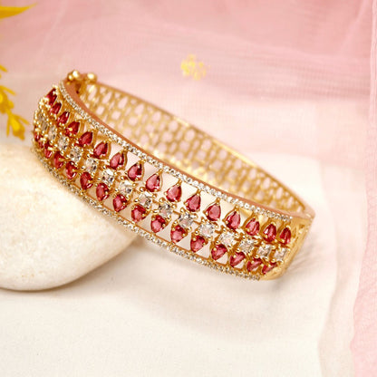 Royal Stone Teardrop Kada-RED