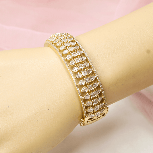 Royal Stone Teardrop Kada - WHITE