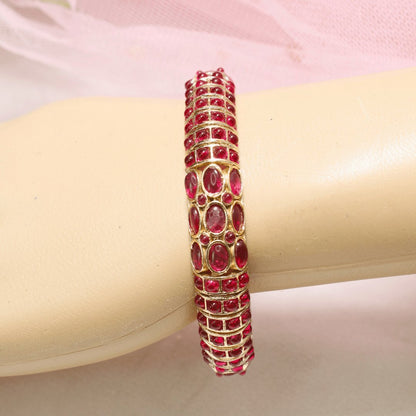 RUBY NAGINA BANGLES-GOLDEN FINISH-SET OF 2