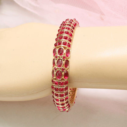 RUBY NAGINA BANGLES-GOLDEN FINISH-SET OF 2