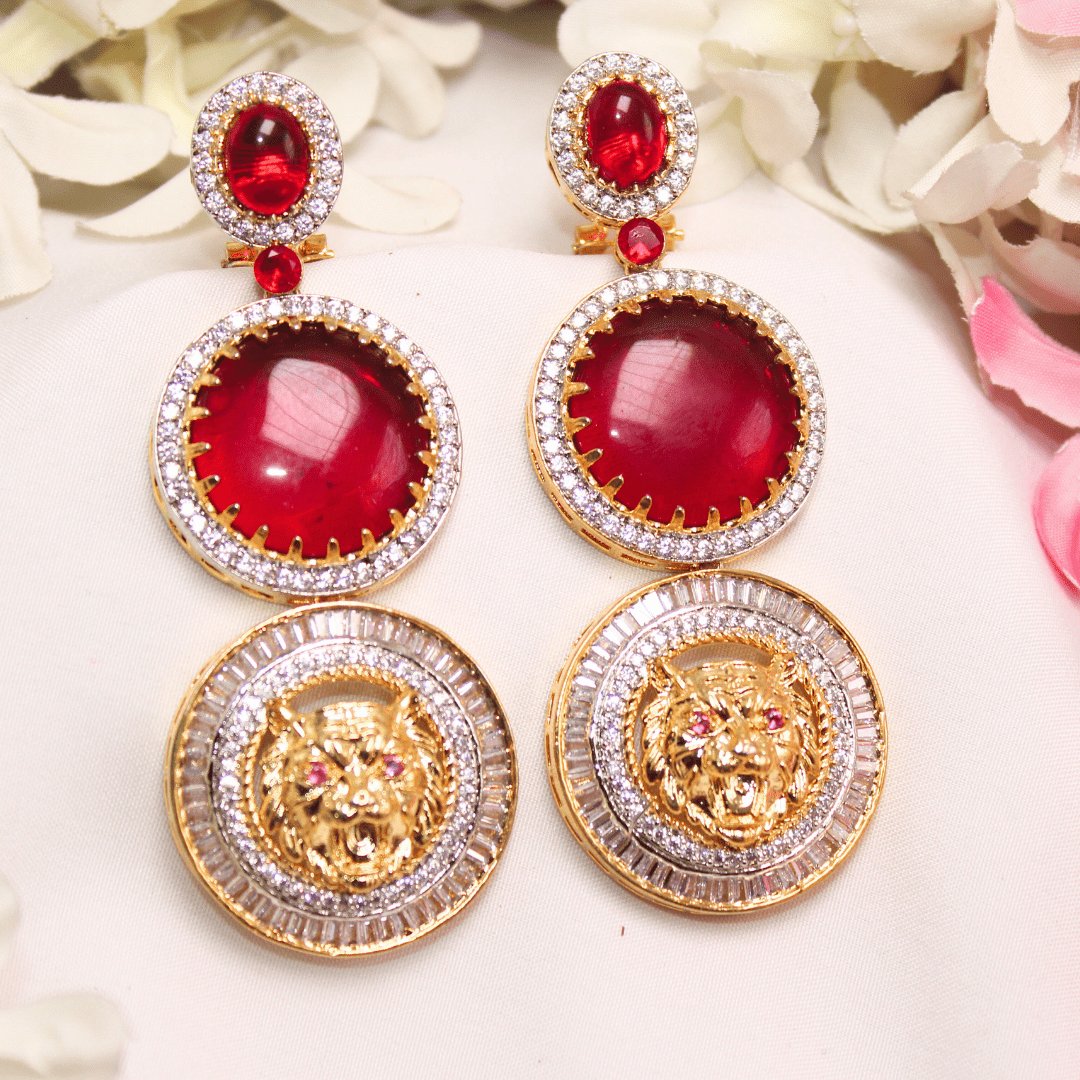 SABYASACHI INSPIRED DOUBLE STONE EARRING