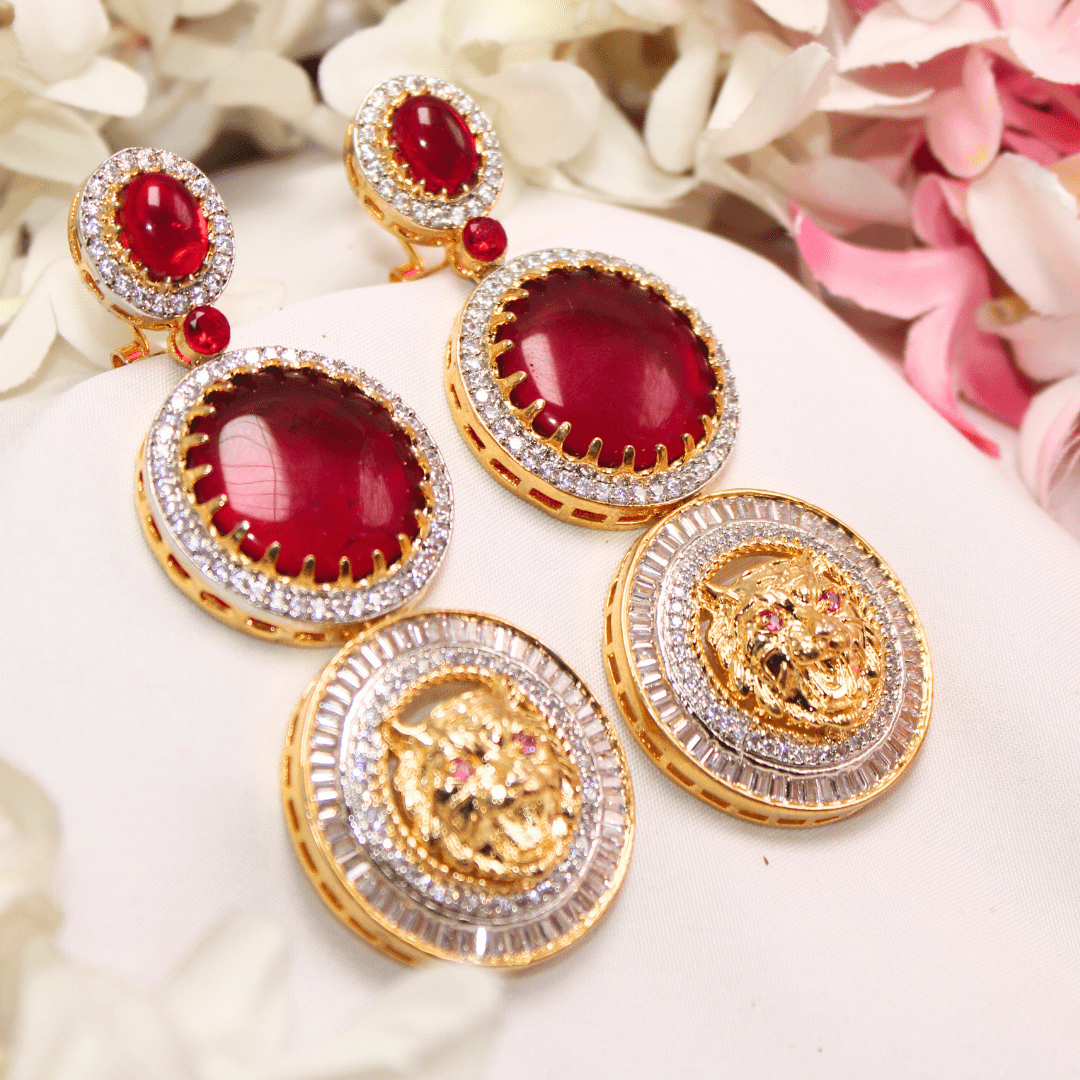 SABYASACHI INSPIRED DOUBLE STONE EARRING