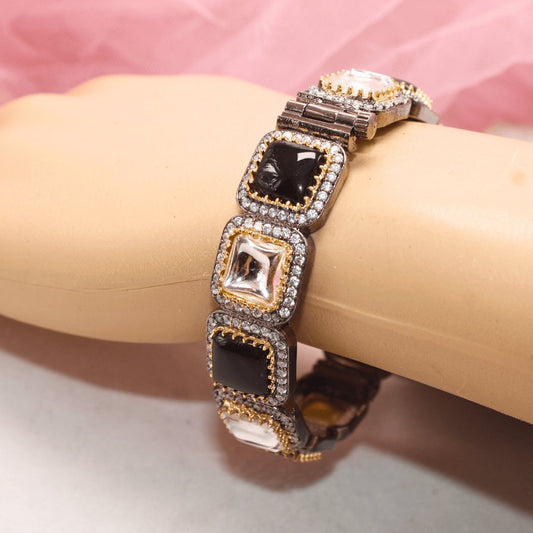 SABYASACHI INSPIRED KADA- BLACK & POLKI