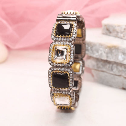 SABYASACHI INSPIRED KADA- BLACK & POLKI