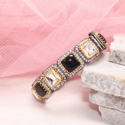 SABYASACHI INSPIRED KADA- BLACK & POLKI