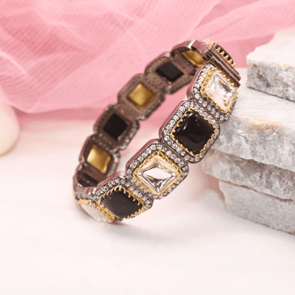 SABYASACHI INSPIRED KADA - BLACK & POLKI