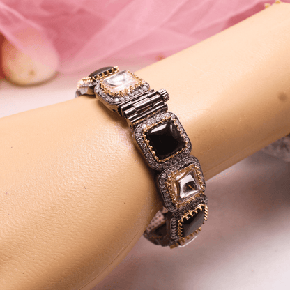 SABYASACHI INSPIRED KADA - BLACK & POLKI