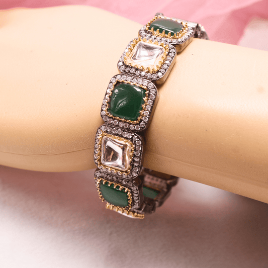 SABYASACHI INSPIRED KADA - GREEN & POLKI