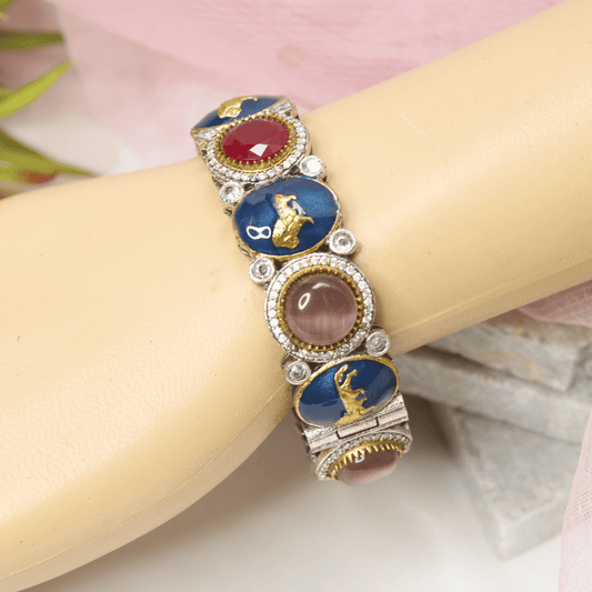 SABYASACHI INSPIRED MEENAKARI KADA - BLUE & MULTICOLOUR