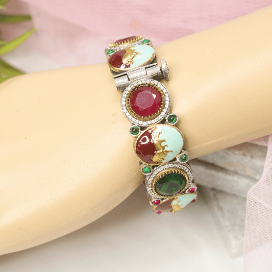 SABYASACHI INSPIRED MEENAKARI KADA - MAUVE & GREEN