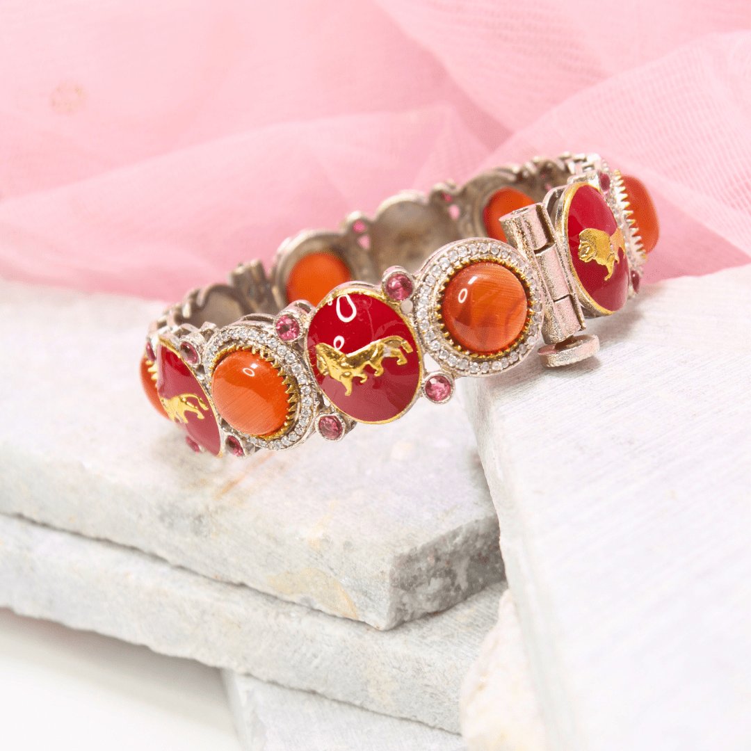 SABYASACHI INSPIRED MEENAKARI KADA-ORANGE