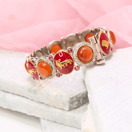 SABYASACHI INSPIRED MEENAKARI KADA - ORANGE