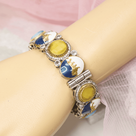 SABYASACHI INSPIRED MEENAKARI KADA - WHITE & BLUE