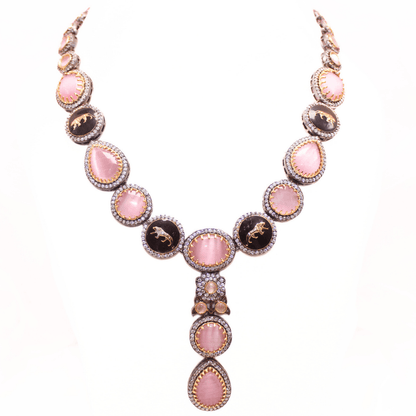SABYASACHI INSPIRED NECKLACE SET - PINK