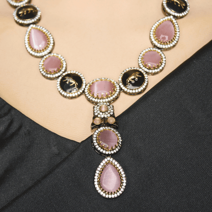 SABYASACHI INSPIRED NECKLACE SET - PINK