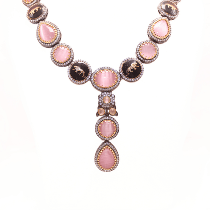 SABYASACHI INSPIRED NECKLACE SET - PINK