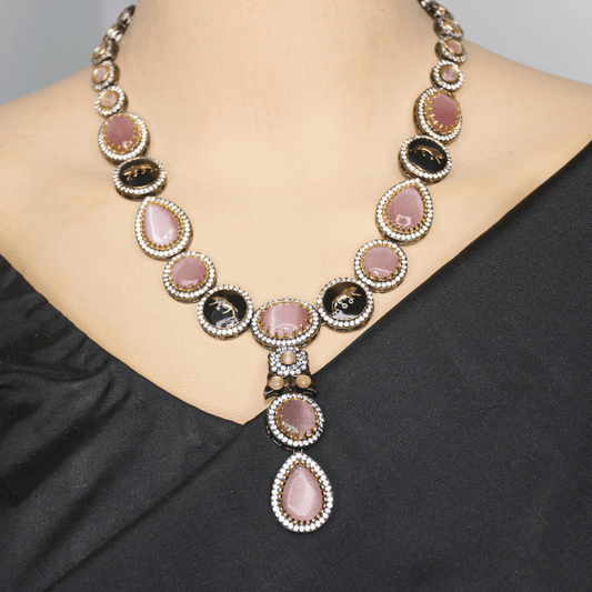 SABYASACHI INSPIRED NECKLACE SET - PINK