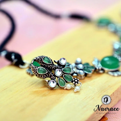 SATRANG NECKLACE SET DARK GREEN