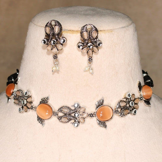 SATRANG NECKLACE SET LIGHT BROWN