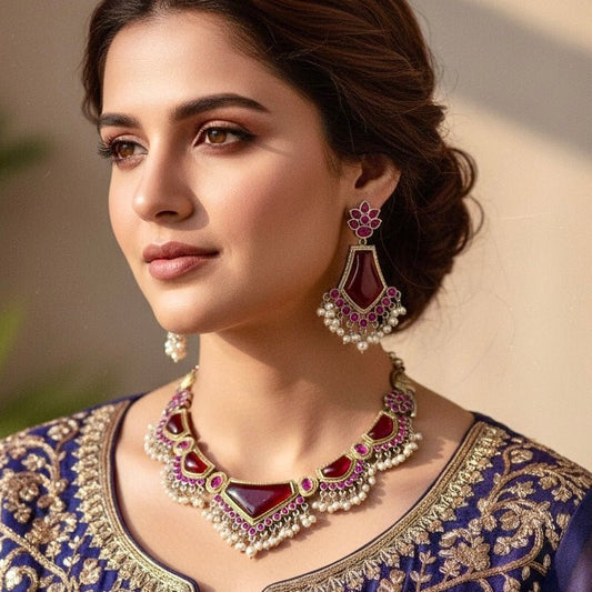 SAYA DUAL - TONE NECKLACE - RED