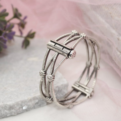 SET OF 2 - SILVER REPLICA OPENABLE BANGLE