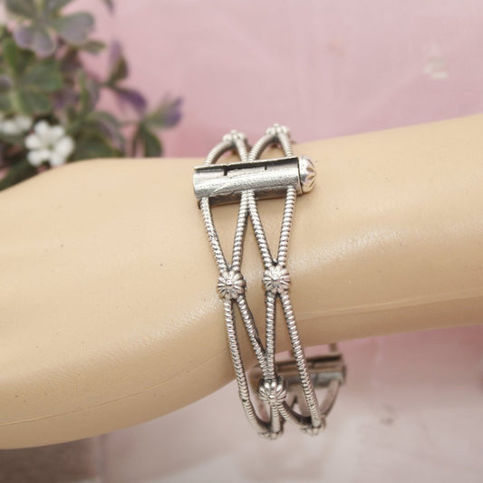 SET OF 2 - SILVER REPLICA OPENABLE BANGLE