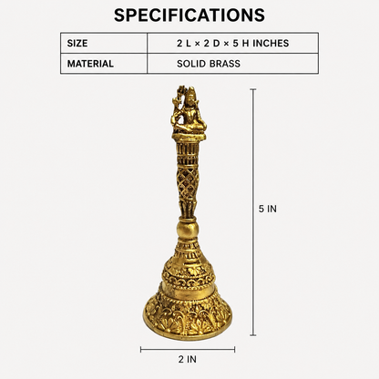 shiva finial pooja bell specifications and dimensions