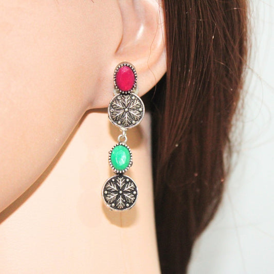 SHREYA SHREE NECKLACE SET - MAROON & GREEN