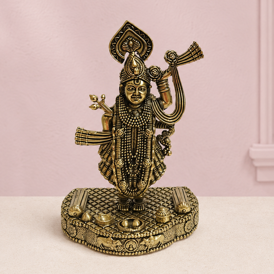 Shrinathji Brass Idol – 5 Inch