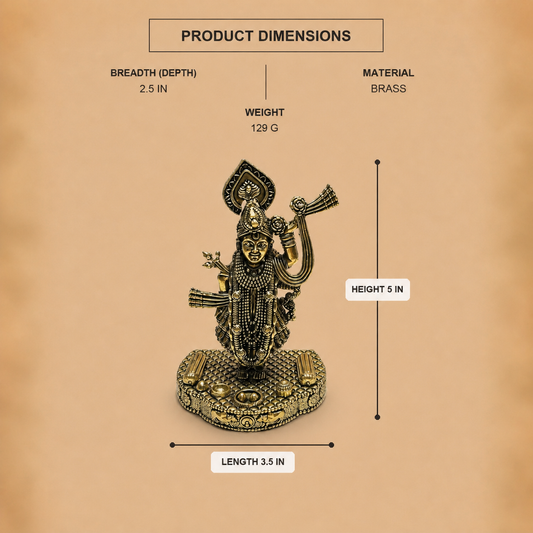 Shrinathji Brass Idol — product dimensions