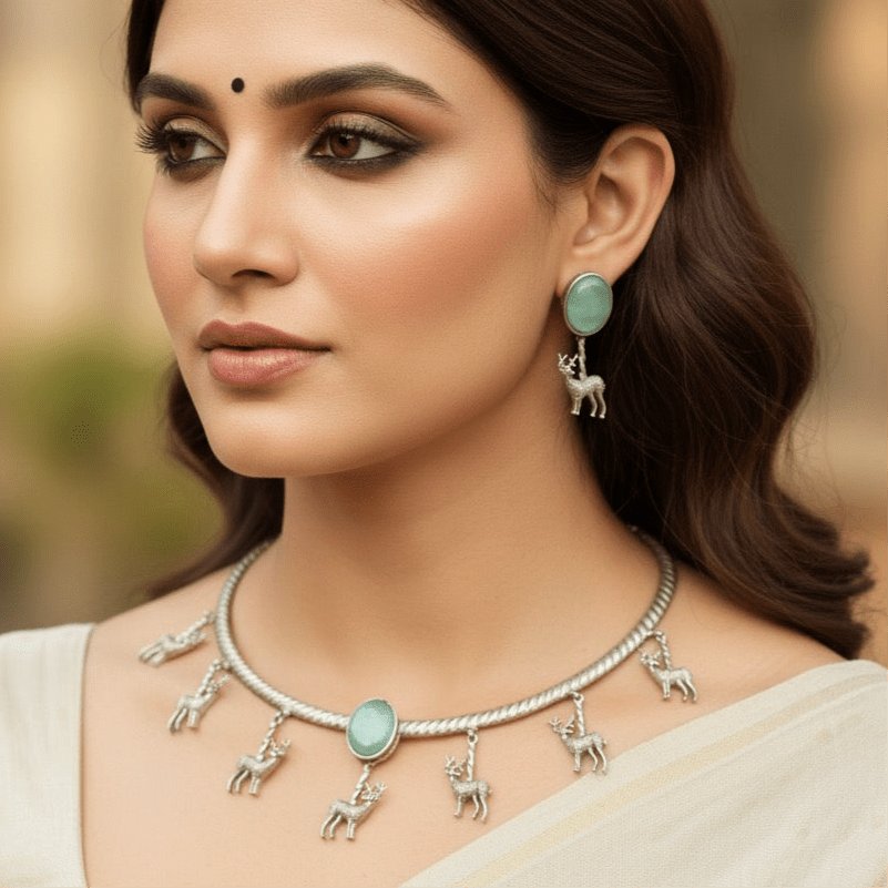 SILVER LOOK ALIKE DEER HASLI-MINT