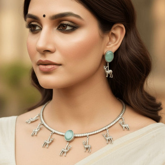 SILVER LOOK ALIKE DEER HASLI-MINT