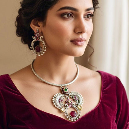 SILVER LOOK ALIKE HASLI - RED