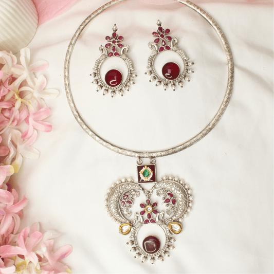 SILVER LOOK ALIKE HASLI - RED