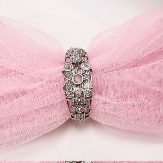 SILVER REPLICA KARIGARI CUTWORK CLASP BRACELET