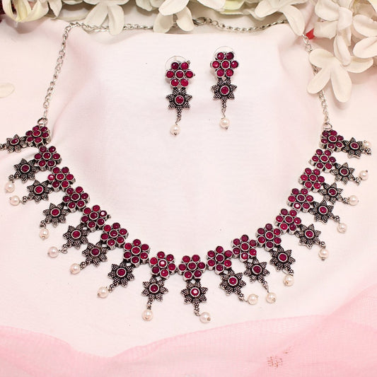 SITARA NECKLACE SET - RED