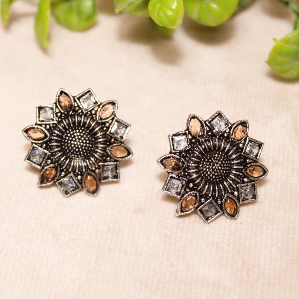 Navraee star studs rainbow combo - brown