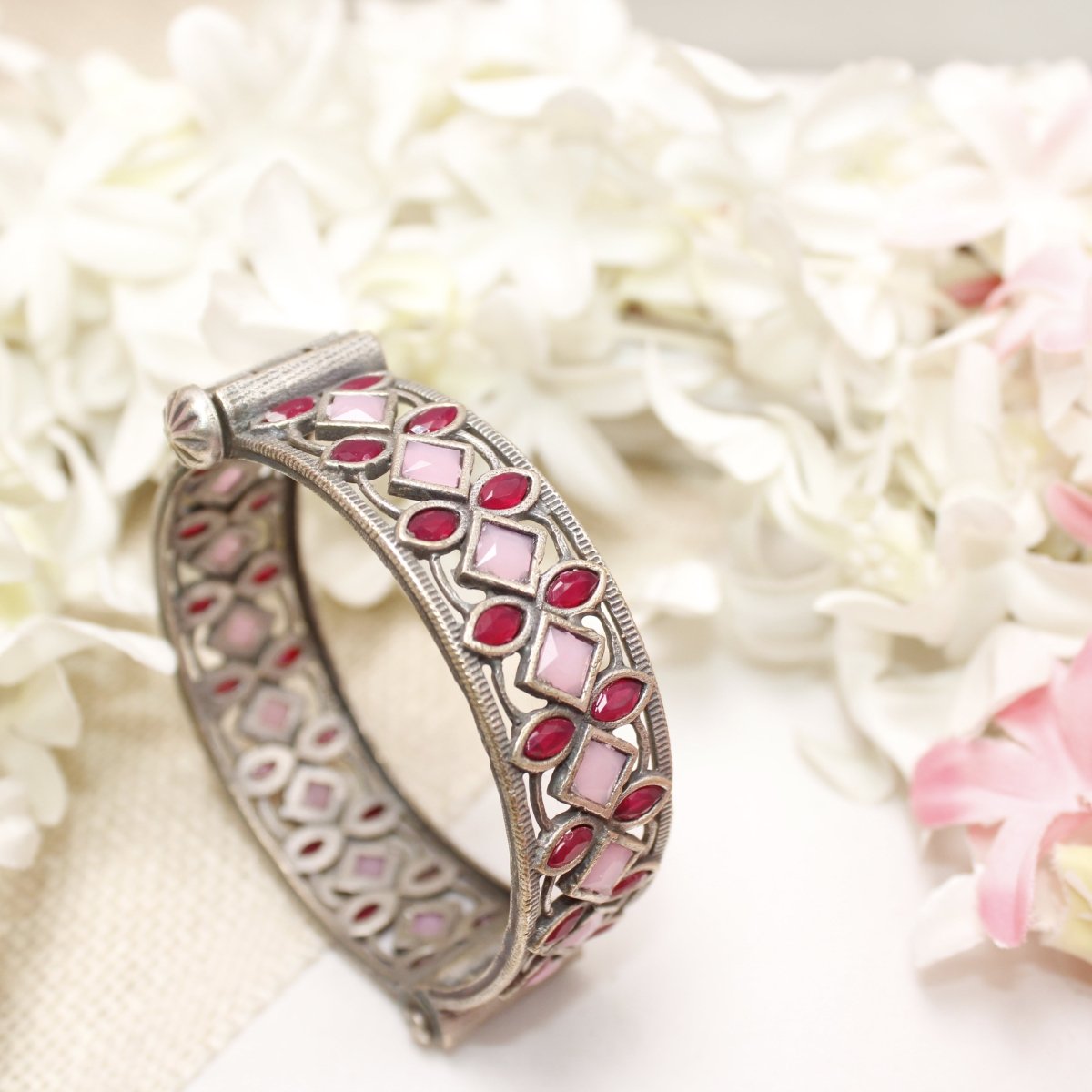 STONE CUTWORK KADA - PINK & MAROON