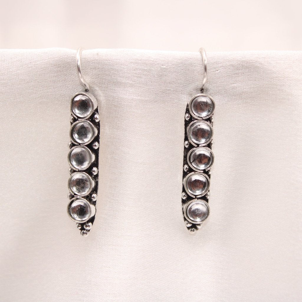 STRING STONE DANGLER EARRING- TRANSPARENT