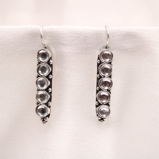 STRING STONE DANGLER EARRING - TRANSPARENT