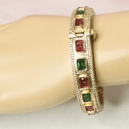 SUHANA MOISSANITE KADA - RED & GREEN